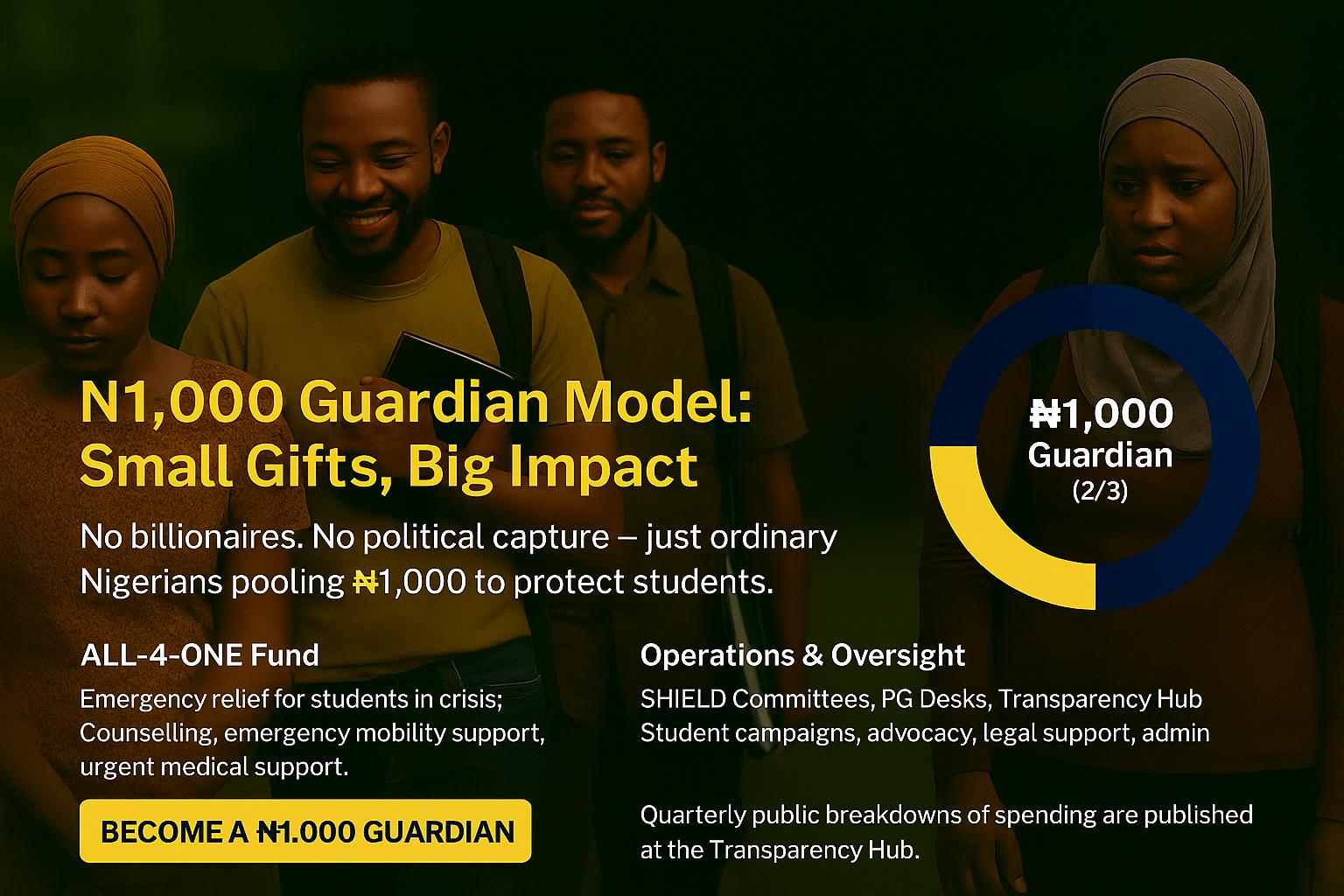 Students and the ₦1,000 Guardian Model banner