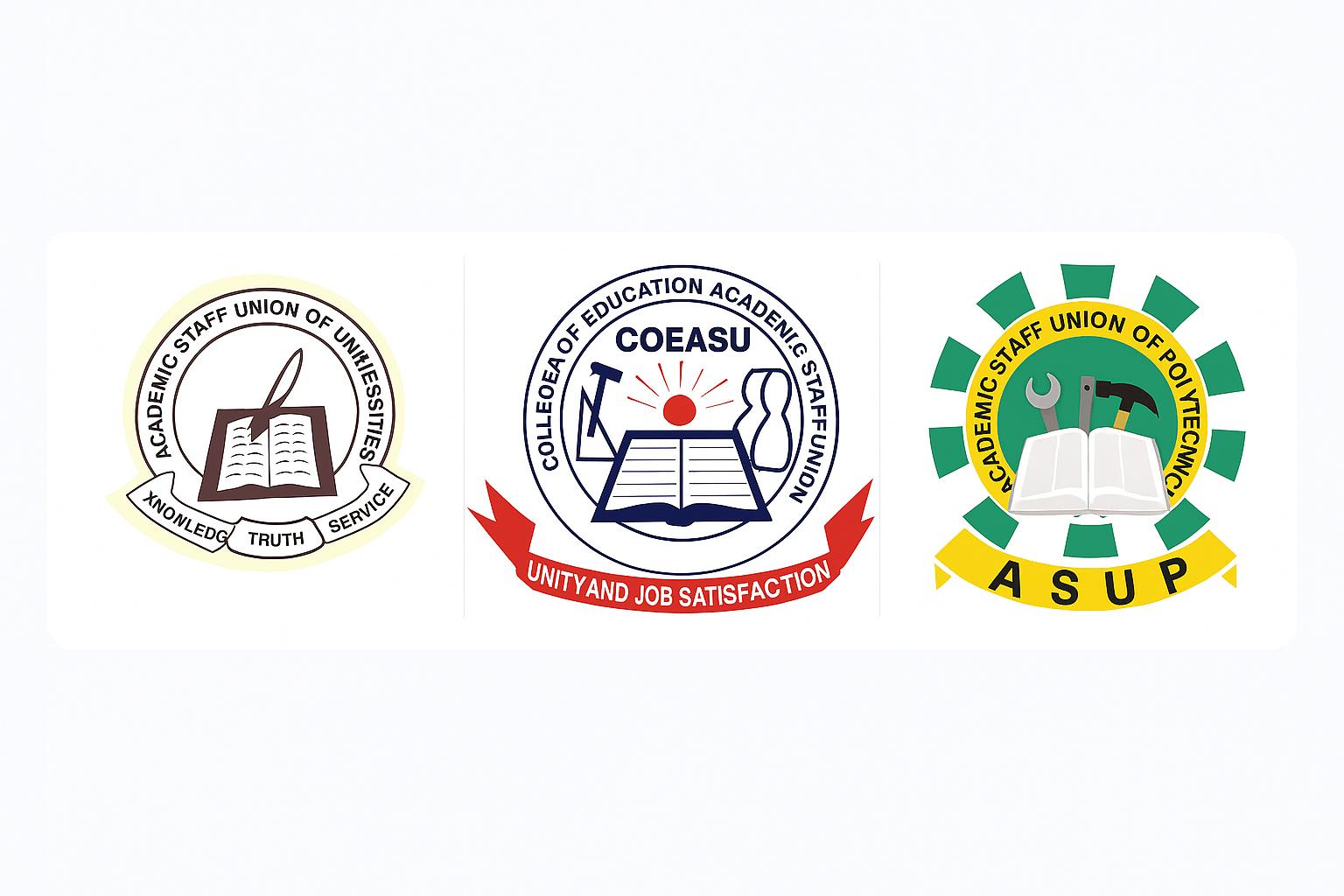 ASUU, ASUP, and COEASU union logos